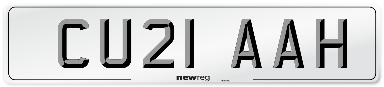 CU21 AAH Number Plate from New Reg
